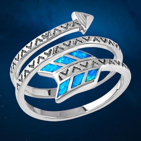 Montana Silversmiths Jewelry - Montana Silversmiths Sterling Sky Fletched Arrow Opal Ring Size 7 MSRP $65 - NEW